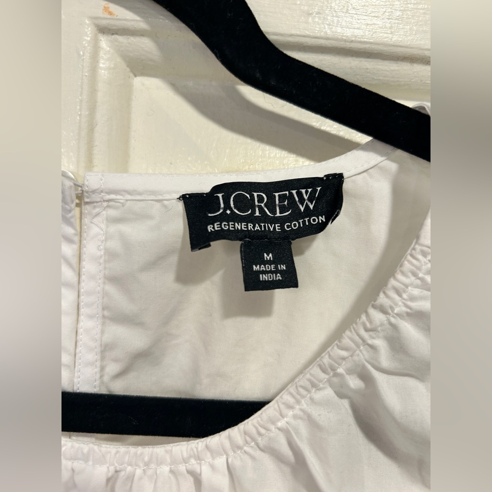 J Crew Hyacinth Top in Cotton Poplin in White Size Medium NWOT - Picture 4 of 8
